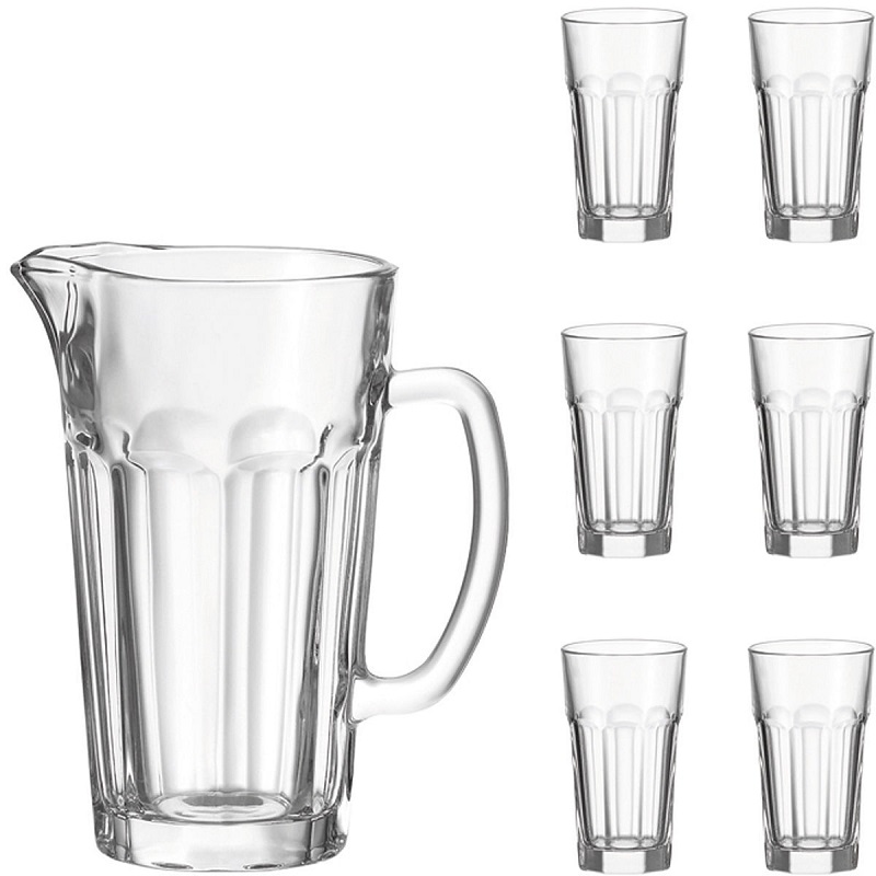 Ensemble 7 pieces 1 pichet et 6 verres rock - leonardo