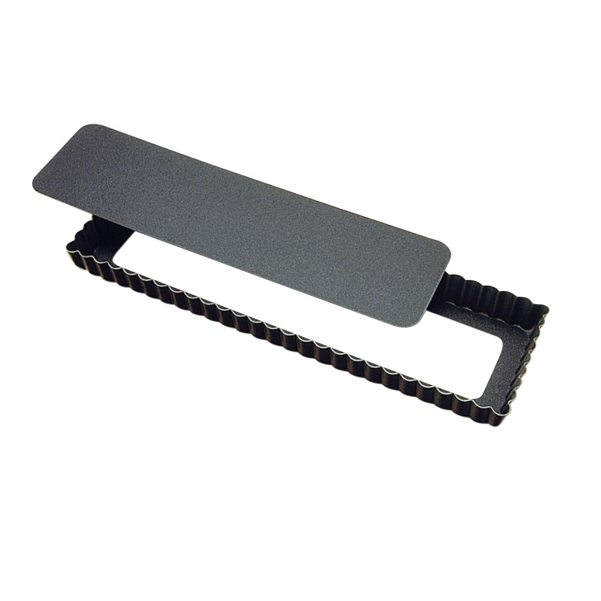 Moule à tarte rectangulaire fond amovible anti-adhérent 35x11 cm - ustensiles à pâtisserie - gobel