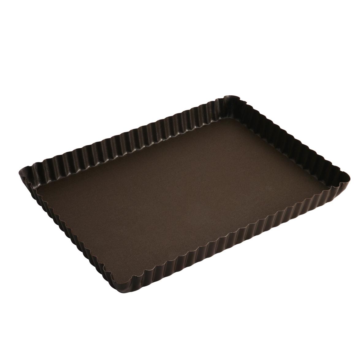 Moule a tarte rectangulaire fond fixe anti adherent - ustensiles a patisserie - gobel
