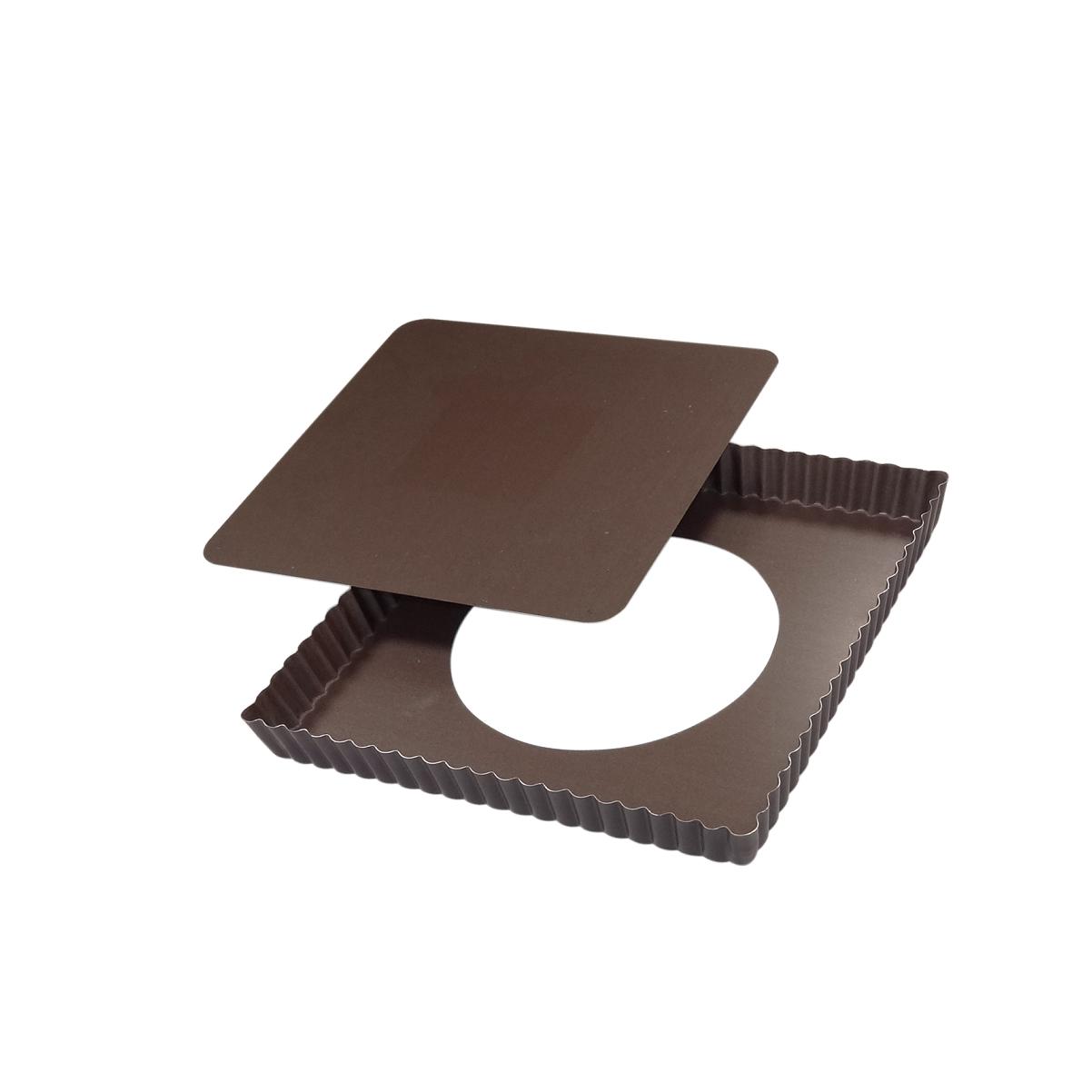 Moule a tarte carre fond amovible revetement antiadherent - ustensiles a patisserie - gobel