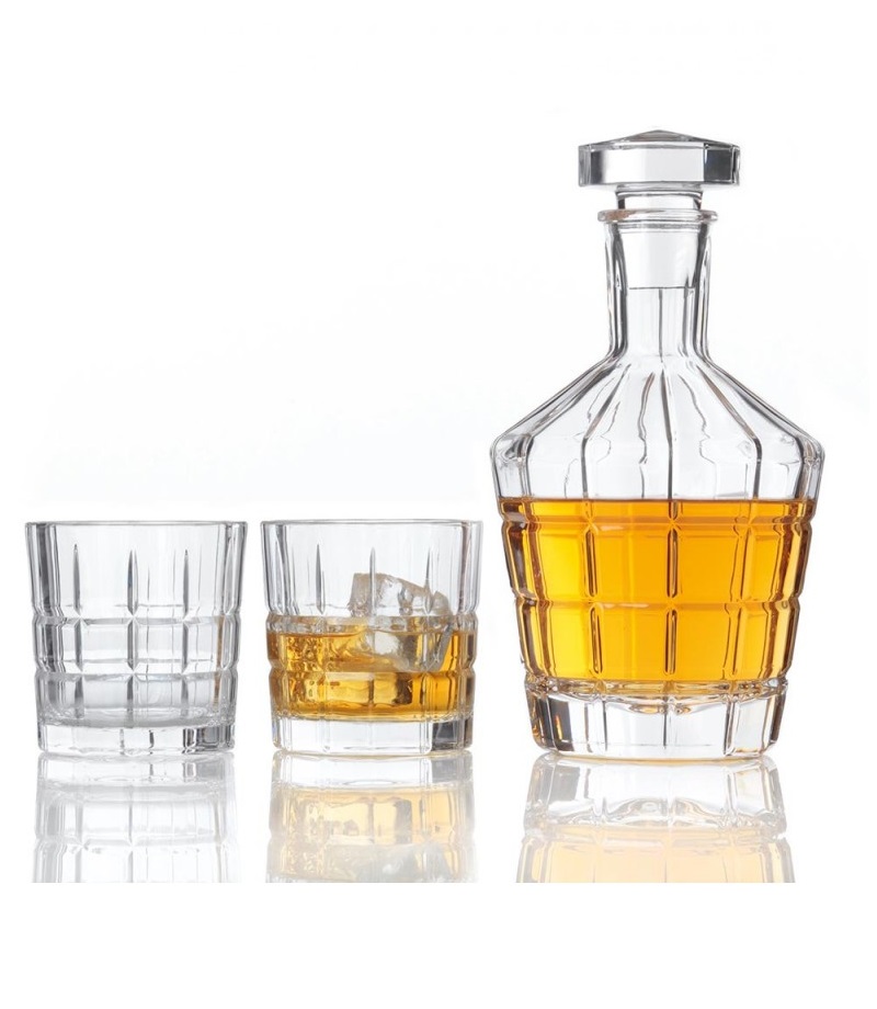 Lot d'1 carafe et de 2 verres a whisky tailles spiritii - leonardo