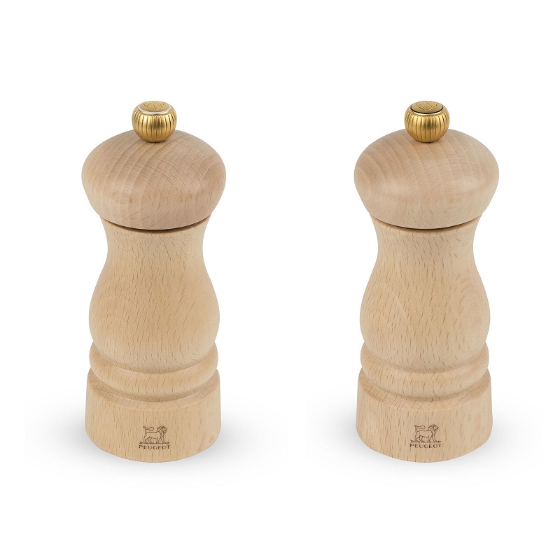 Clermont duo moulin a poivre et moulin a sel bois naturel 13 cm - peugeot saveurs