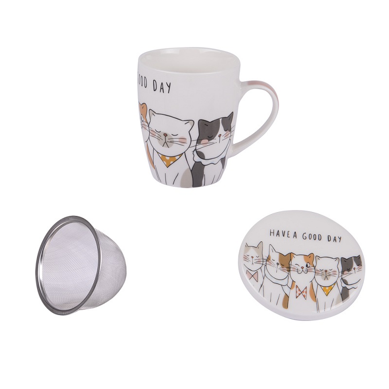 Coffret tisaniere + filtre le chat 35 cl modele aleatoire - table et passion 