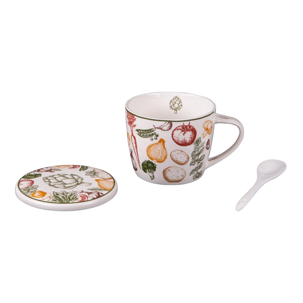 Bol à soupe antan avec couvercle et cuillère 75 cl vendu à l'unité, modèle aléatoire - table et passion 
