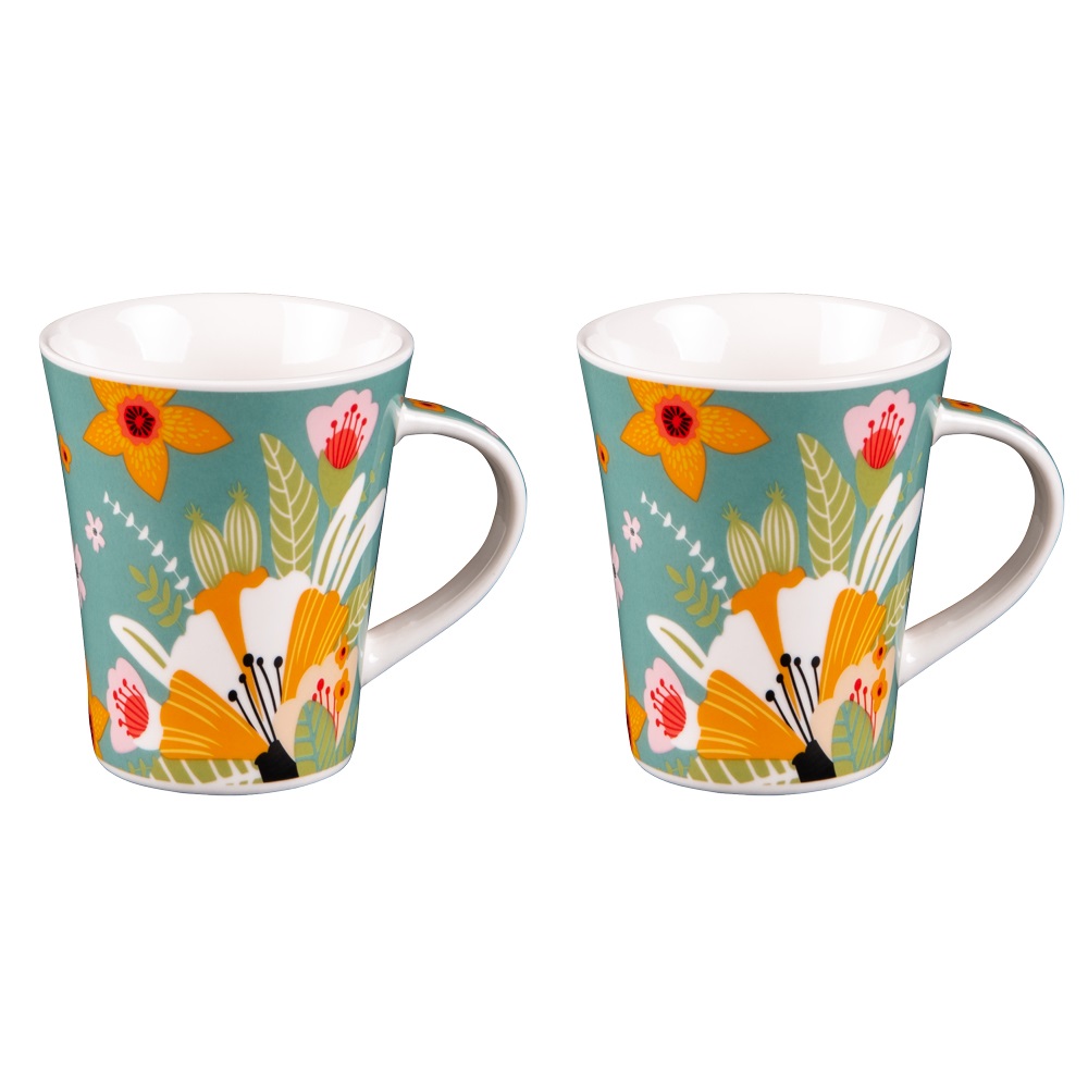 Coffret cadeau 2 mugs blossom 39 cl - table et passion 