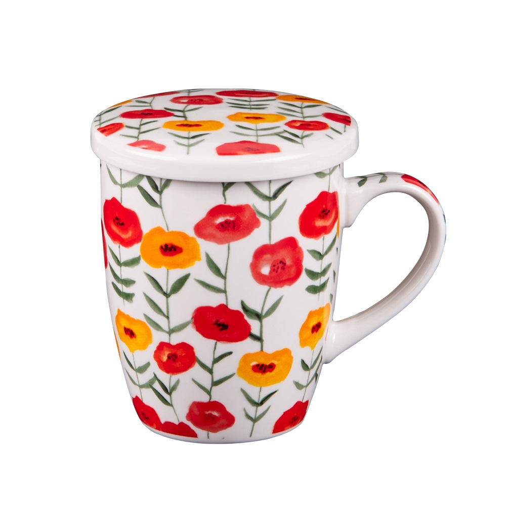 Coffret tisanière coquelicot avec filtre 36 cl - table et passion 