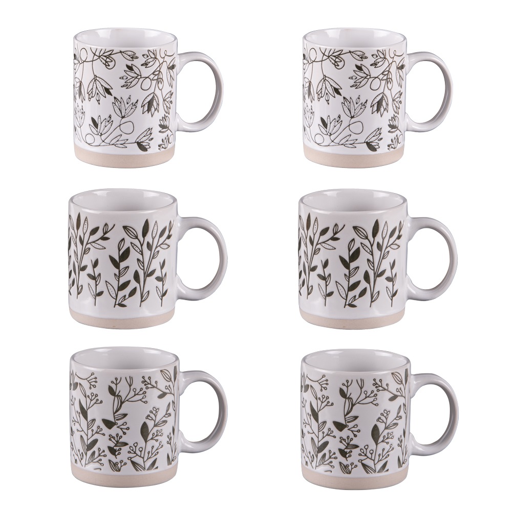 Coffret cadeau de 6 tasses à café 18 cl bucolique assortis - table et passion 