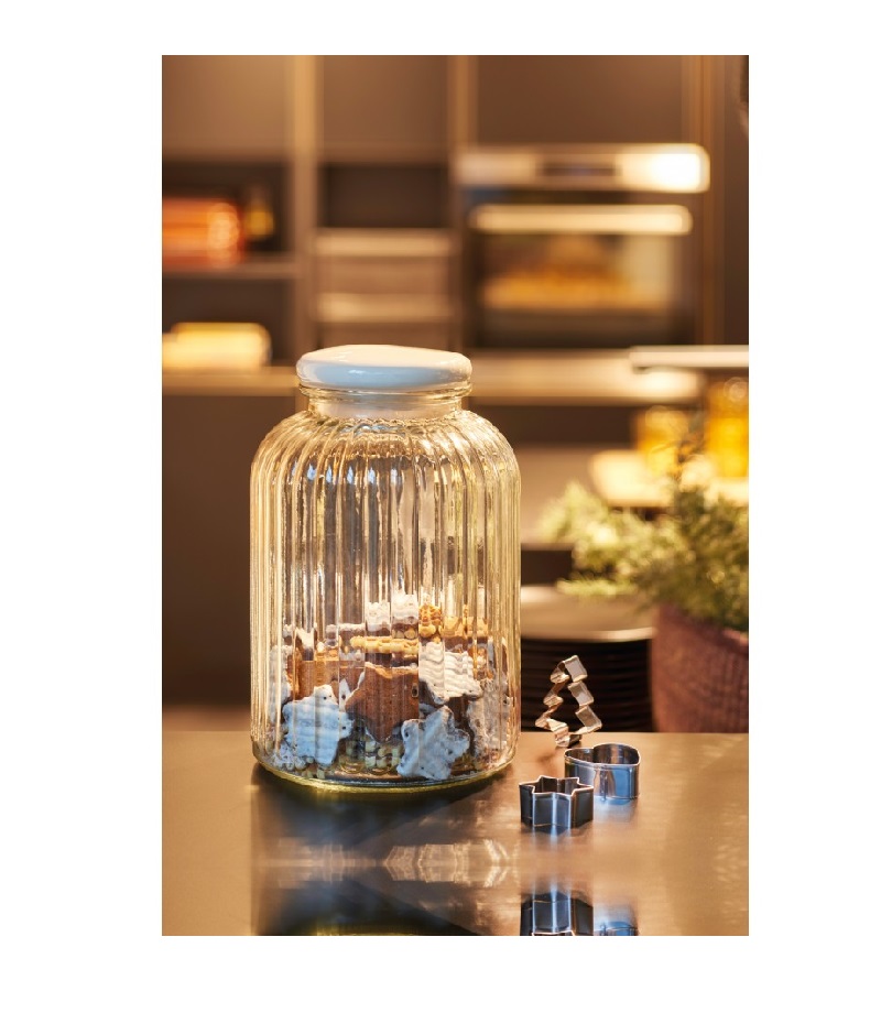 Boite a biscuit en verre + 3 emportes pieces - leonardo