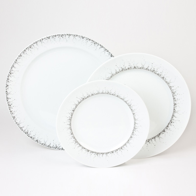 Lot de 6 assiettes dessert 22 cm borealis gris - table et passion