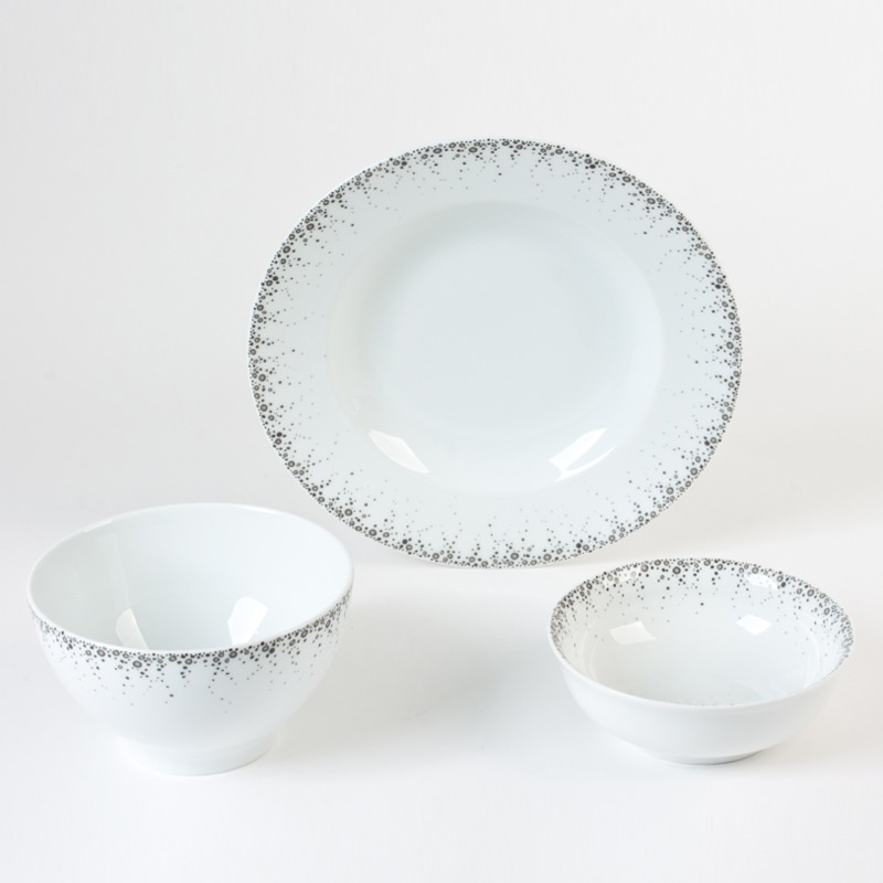 Lot de 6 bols dejeuner 13 cm borealis gris - table et passion