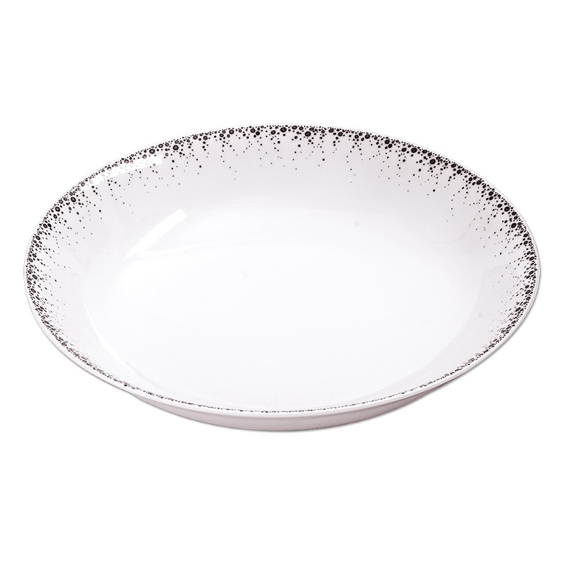 Plat rond creux 29 cm borealis gris - table et passion