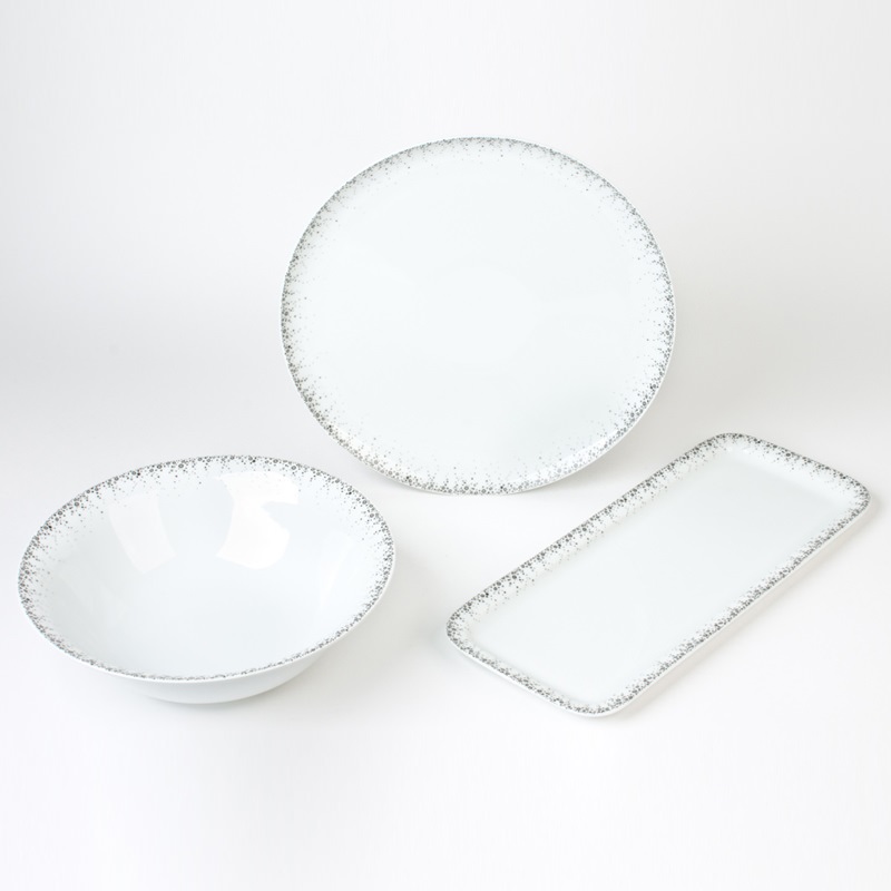 Plat rond creux 29 cm borealis gris - table et passion