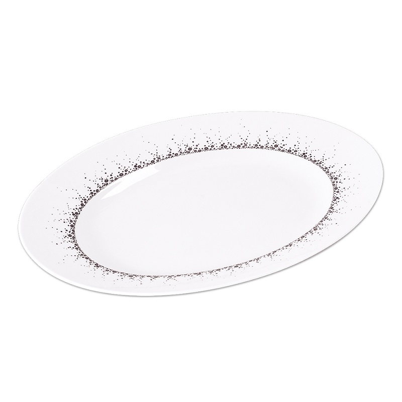Plat ovale 35 cm borealis gris - table et passion
