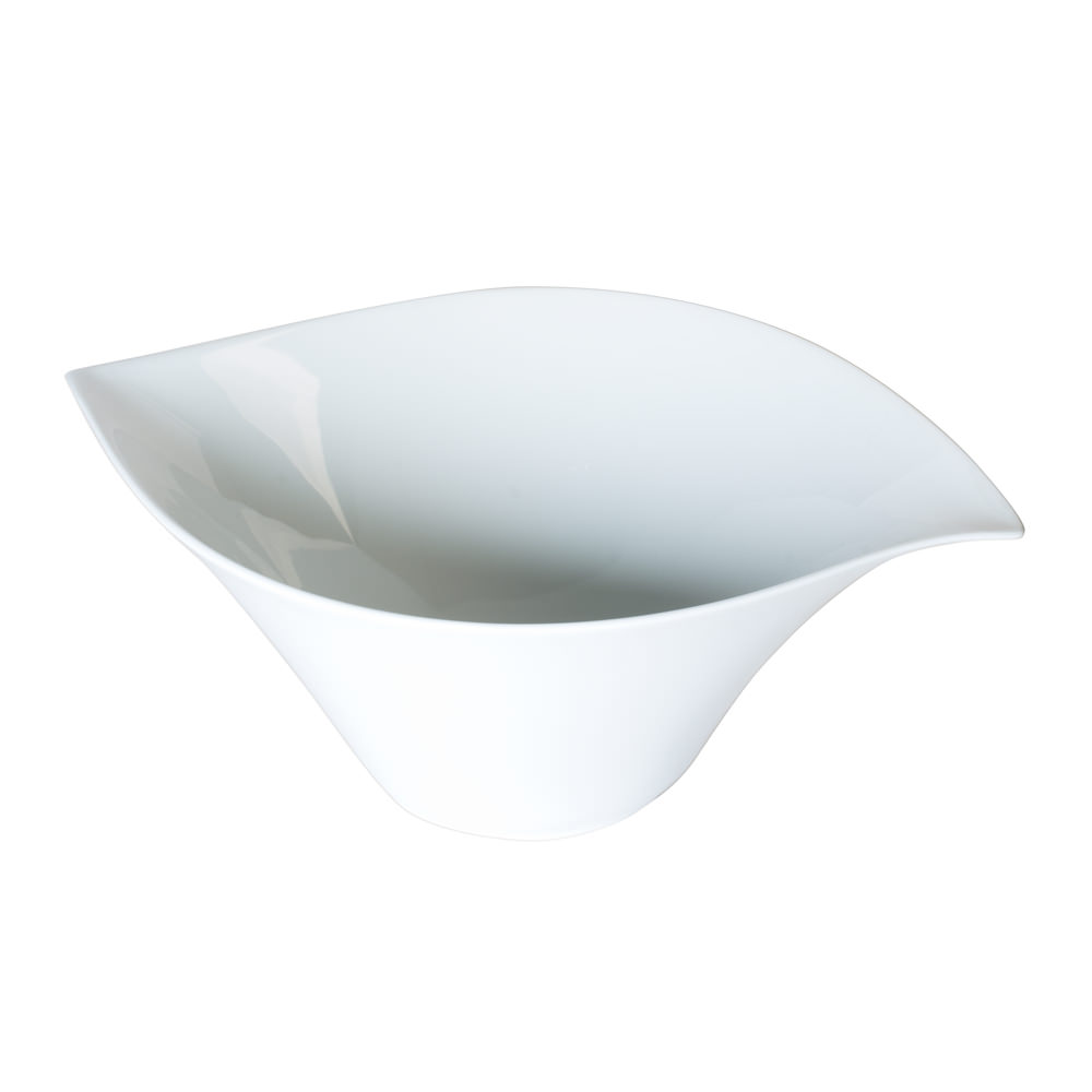 Saladier porcelaine blanche 5l feuille - table et passion