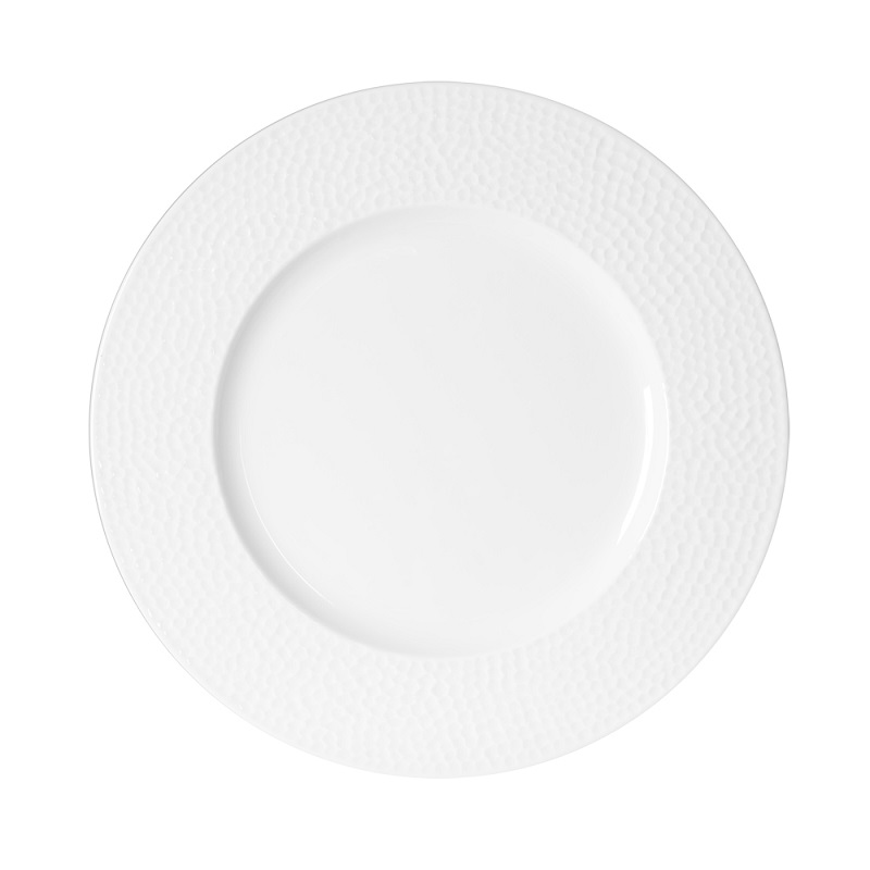 Lot de 6 assiettes plates louna blanc 27 cm - table et passion 