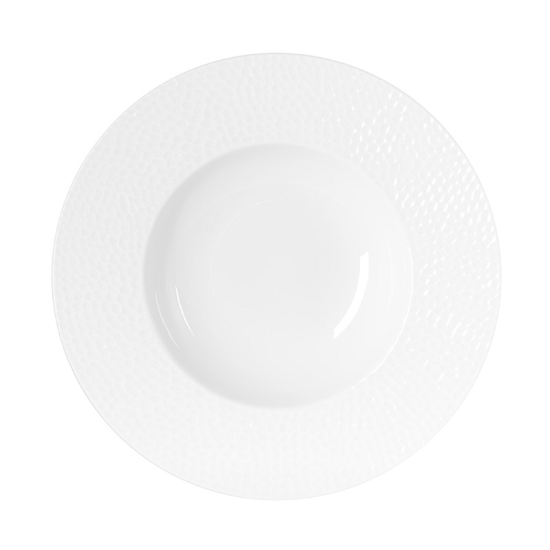 Lot de 6 assiettes creuses louna blanc 23 cm - table et passion 
