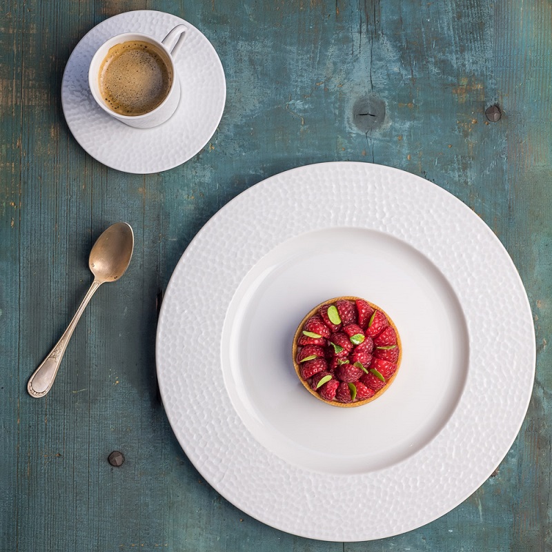 Lot de 6 assiettes dessert louna blanc 21 cm - table et passion 