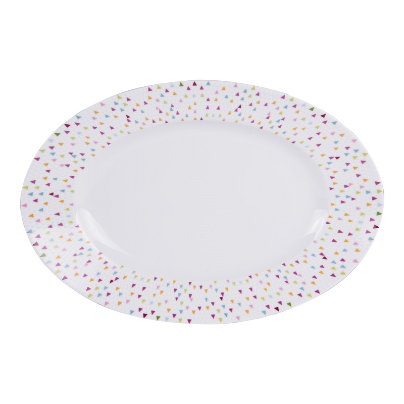 Plat ovale en porcelaine manaos 35 cm - table et passion