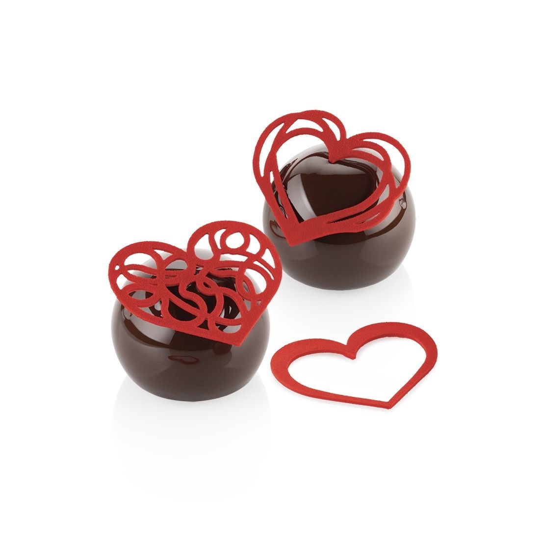 Adore moule en silicone pour confectionner des décors de gateau en forme de coeurs - silikomart