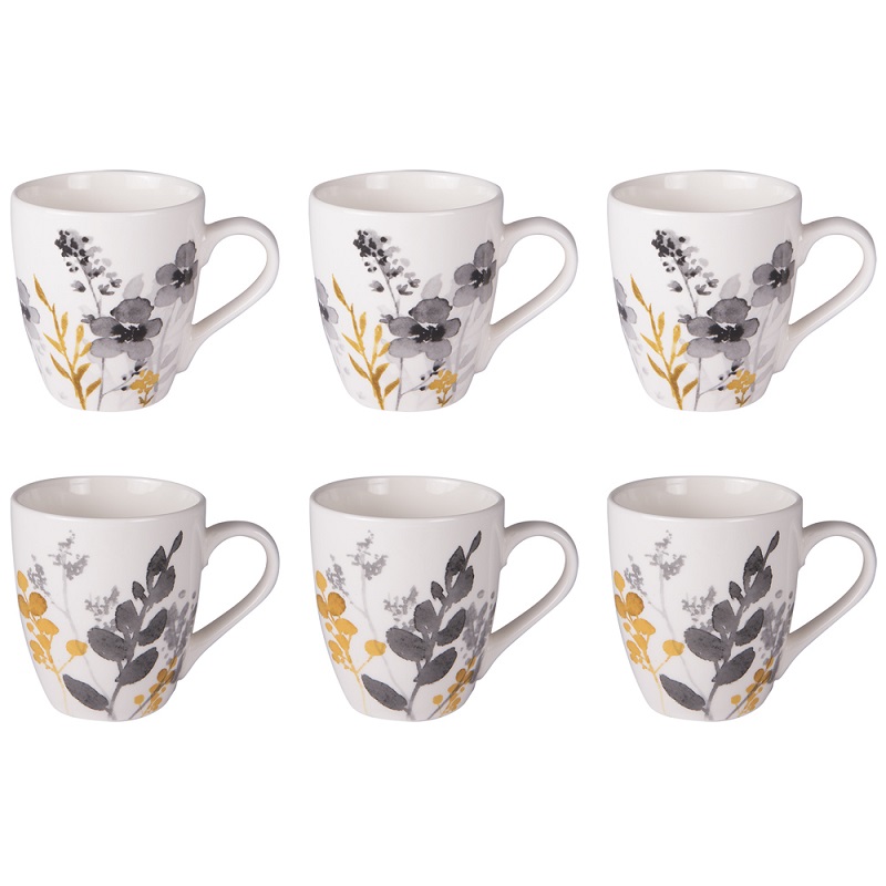Coffret 6 tasses flora 23 cl - table et passion 