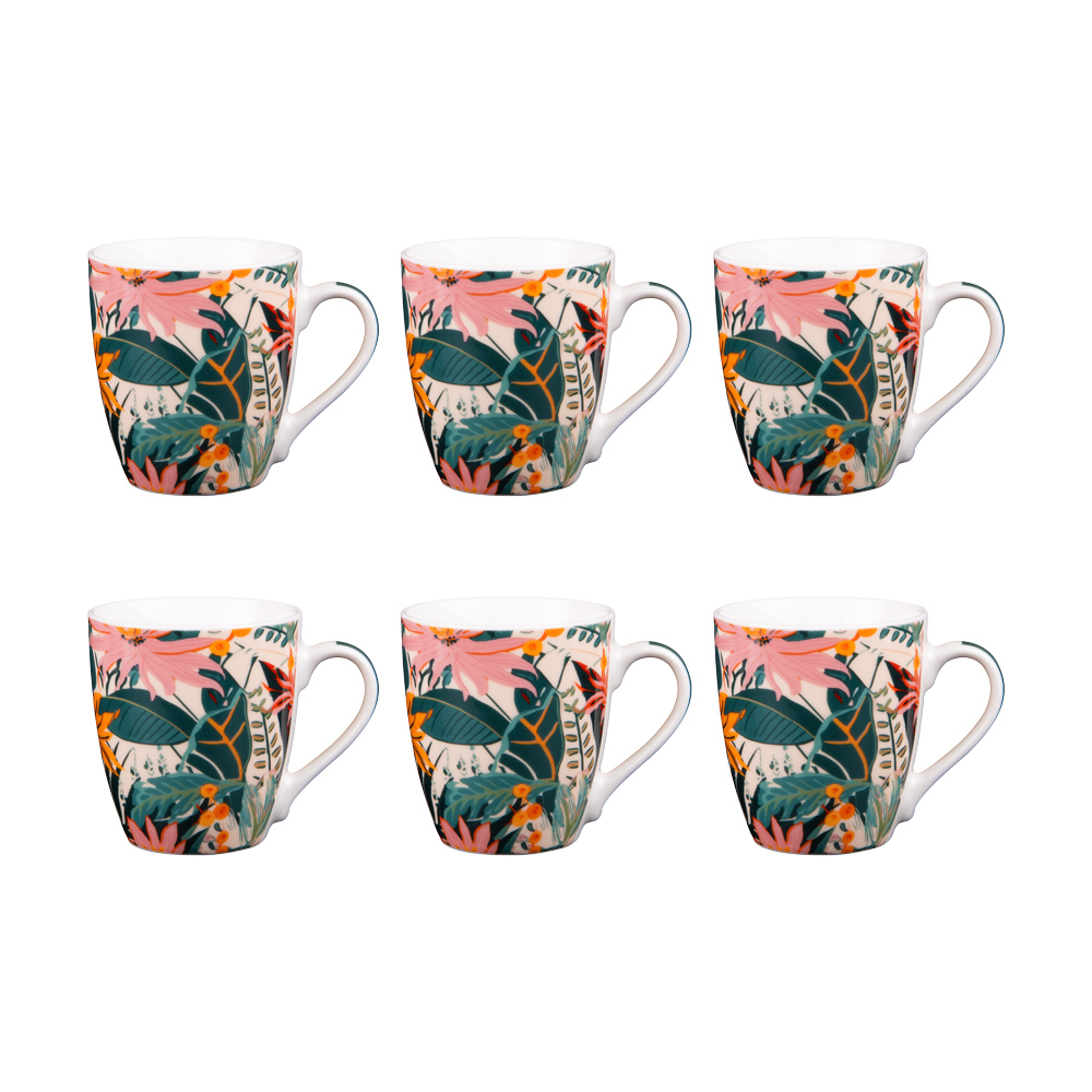 Coffret cadeau de 6 tasses 23 cl taiana assortis - table et passion 