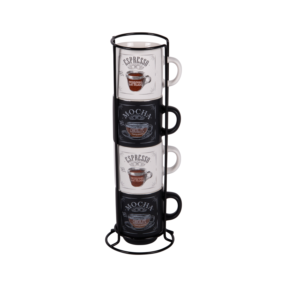 Tour de 4 tasses expresso mocha 12 cl - table et passion 