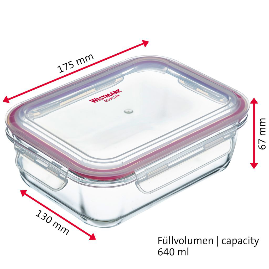 Boîte alimentaire hermétique en verre, 640 ml - westmark