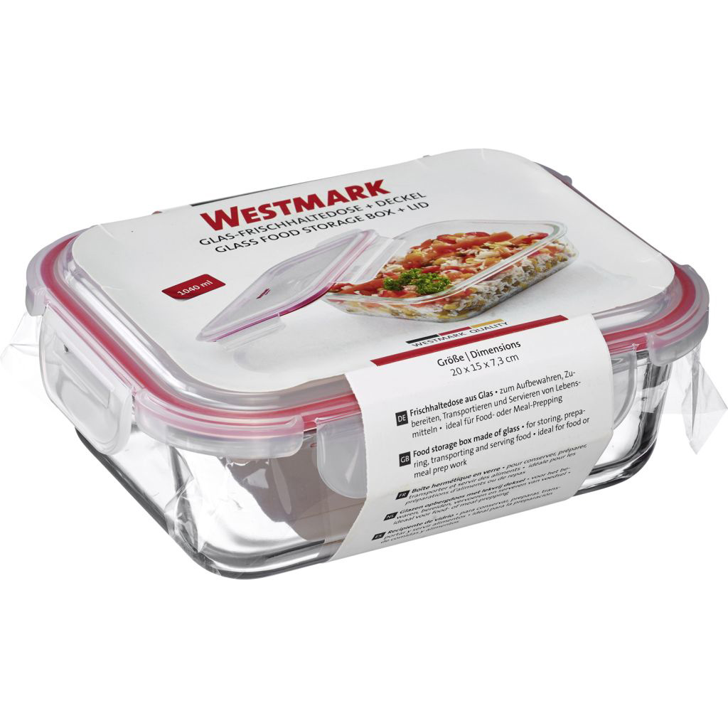 Boîte alimentaire hermétique en verre, 1040 ml - westmark
