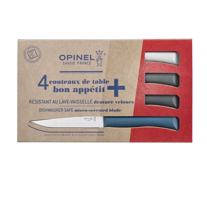 Coffret 4 couteaux de table bon appetit tempete assortis - opinel 