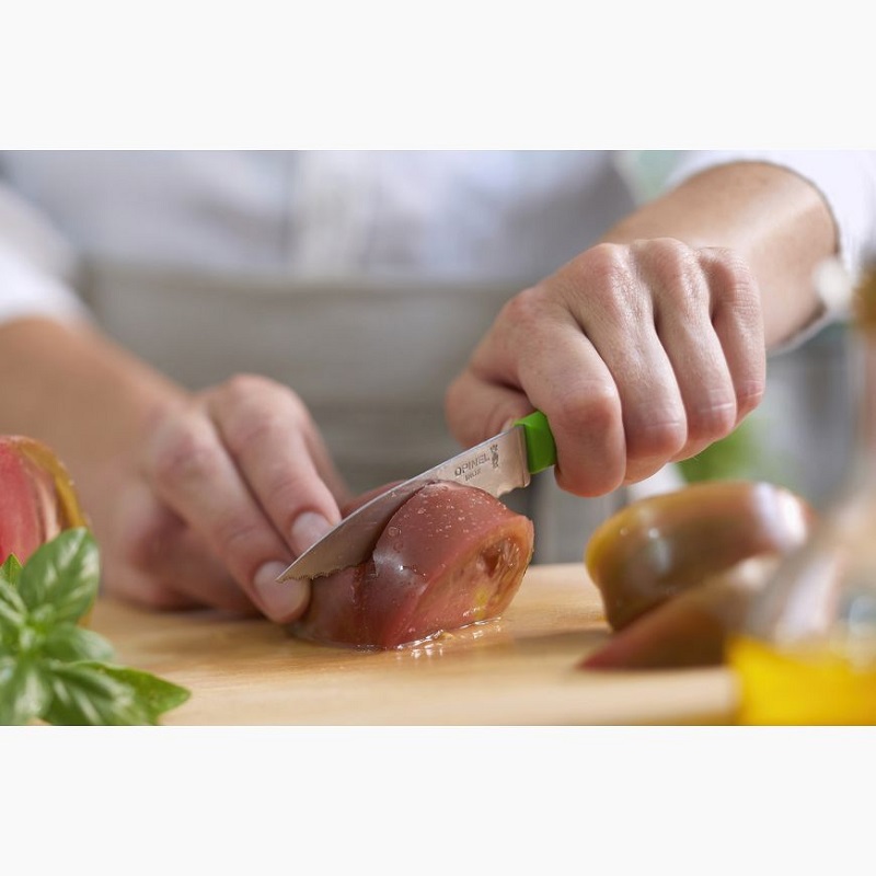 Couteau a tomates crante n°313 essentiels vert - opinel 