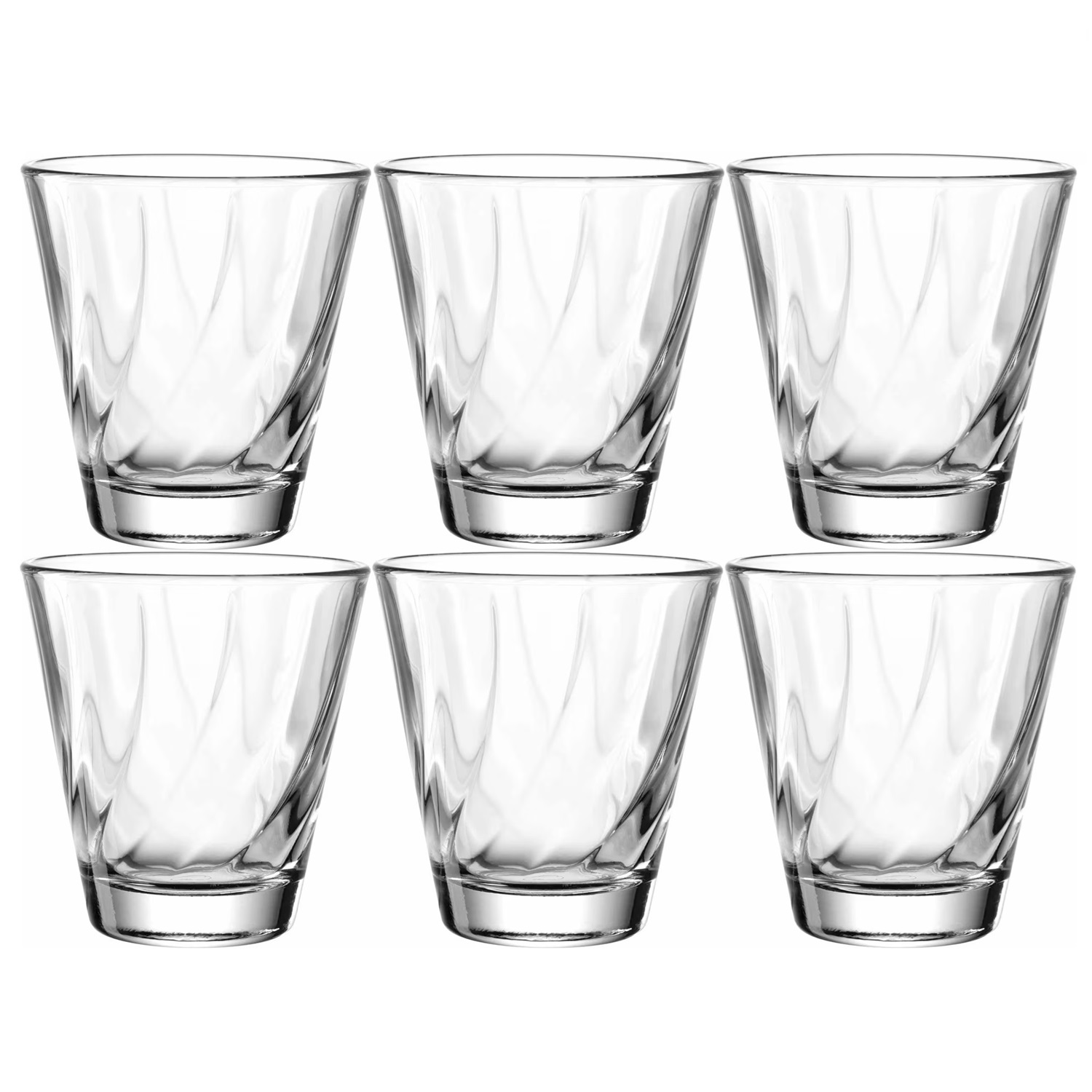 Twist lot de 6 verres à eau ou whisky effet optique - leonardo