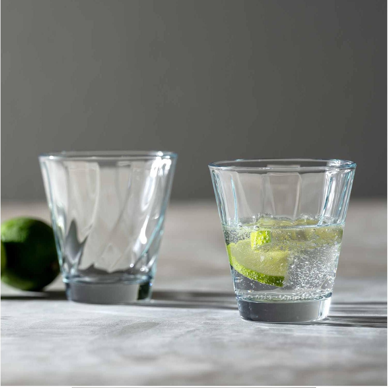 Twist lot de 6 verres à eau ou whisky effet optique - leonardo