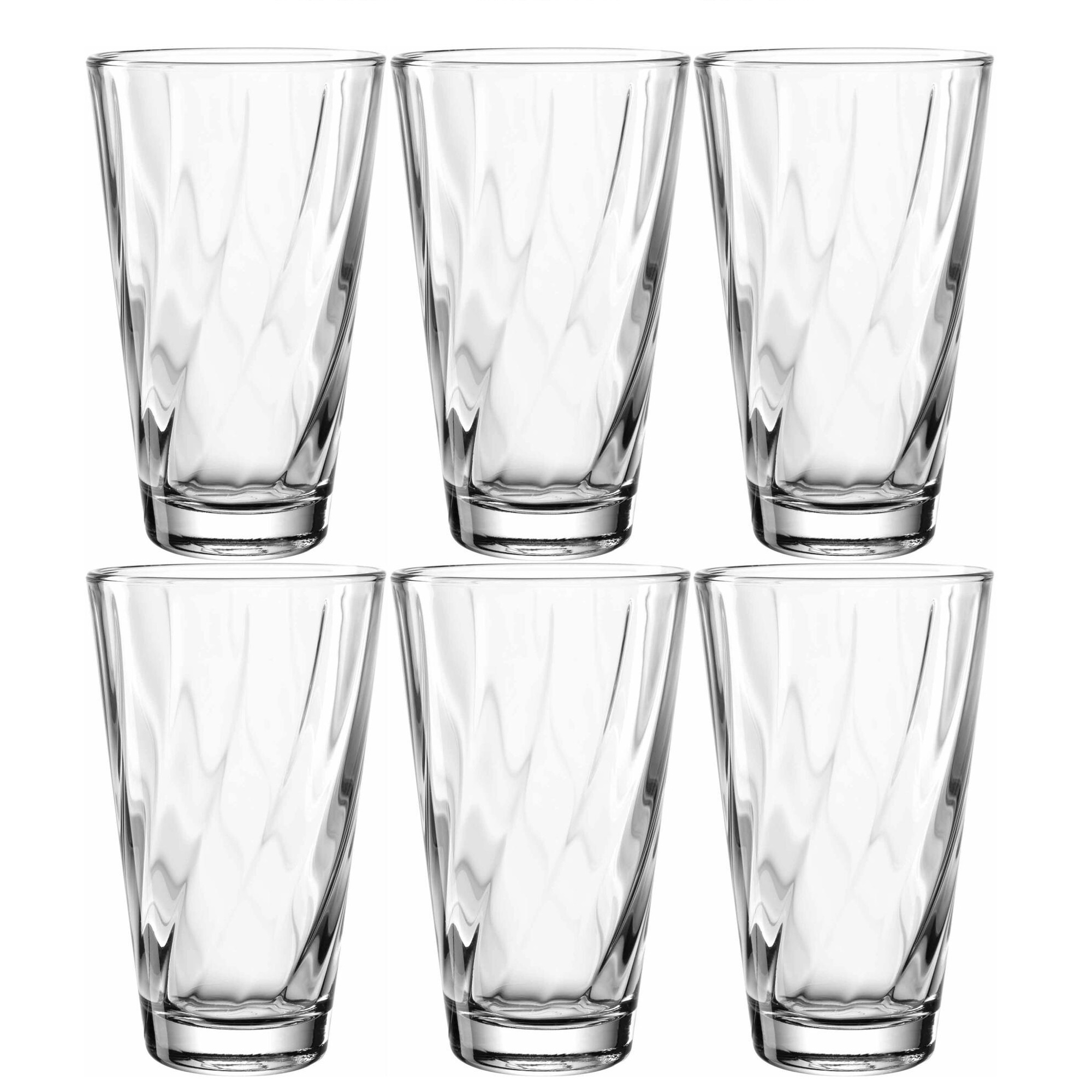 Twist lot de 6 verres à jus de fruits ou long drink effet optique - leonardo