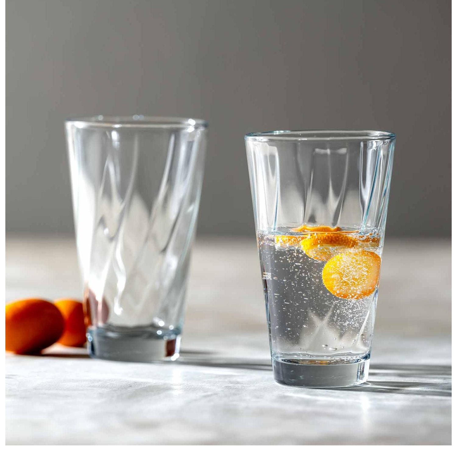 Twist lot de 6 verres à jus de fruits ou long drink effet optique - leonardo