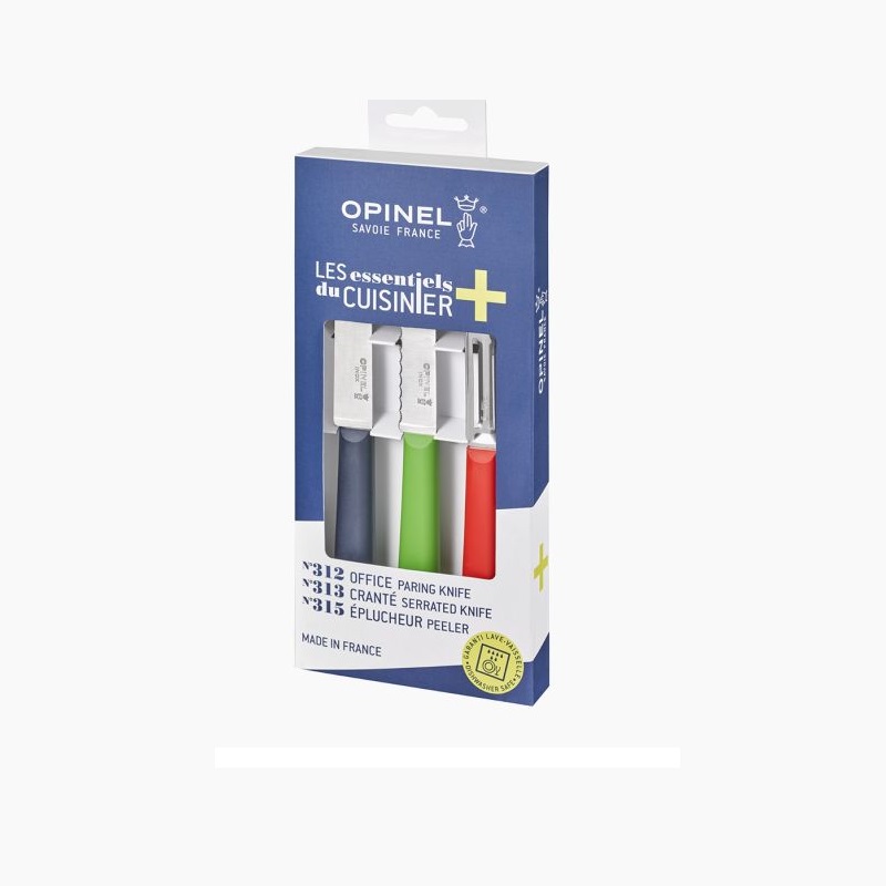 Coffret trio les essentels couteaux et eplucheur - opinel 