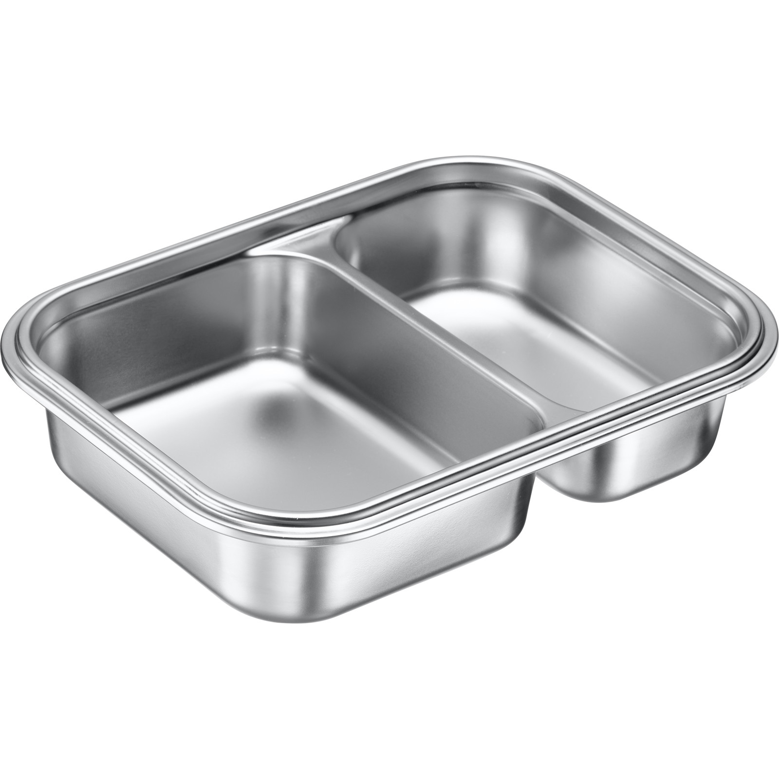 Lunch box, boîte de conservation en acier inox, divisée, 450 + 280 ml, compatible micro-ondes - westmark