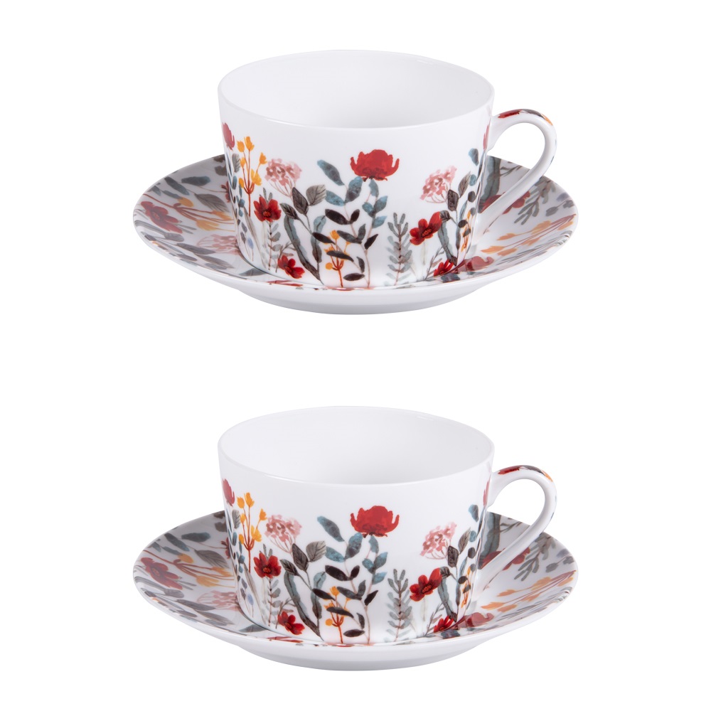 Coffret de 2 tasses petits déjeuners flor 35 cl - table et passion 