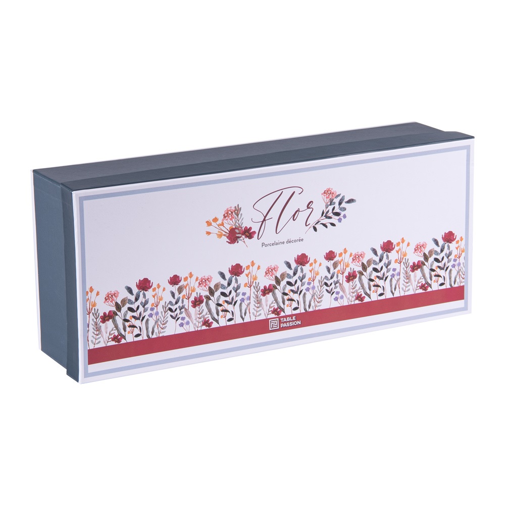 Coffret de 4 tasses à thé et sous tasses 18 cl flor- table et passion 