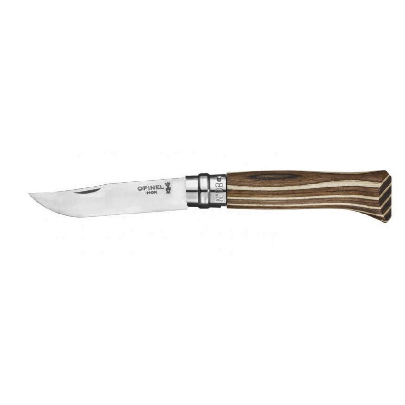 Couteau de poche tradition bouleau lamelle brun n°8 - opinel 