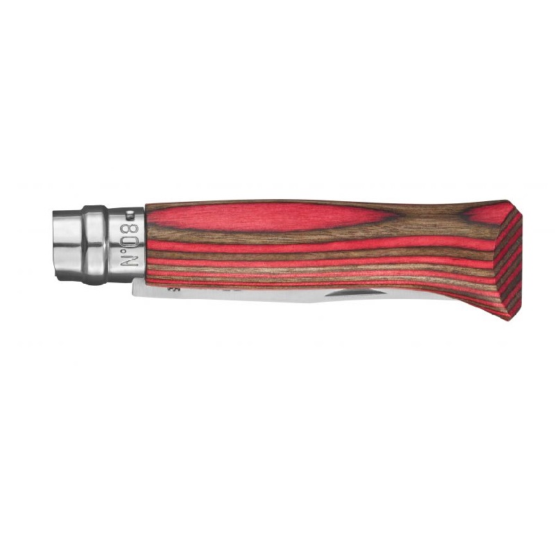 Couteau de poche tradition bouleau lamelle rouge n°8 - opinel 