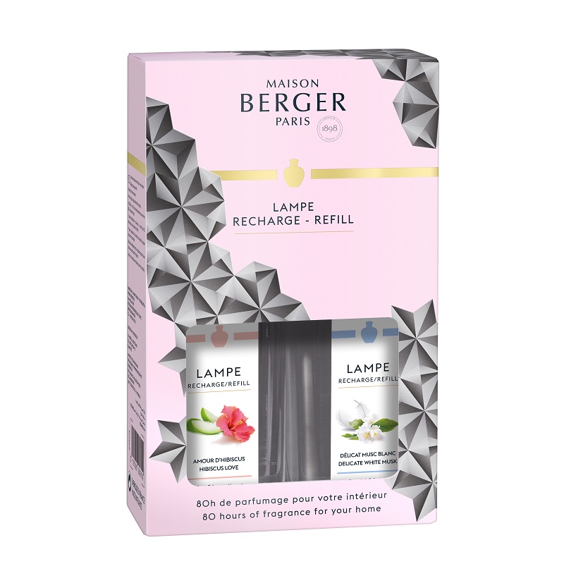 Duopack fete des meres recharges parfum delicat musc blanc et amour d'hibiscus - maison berger paris