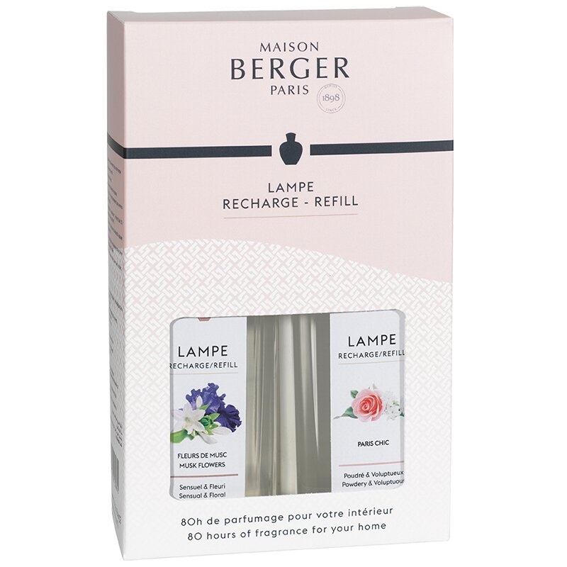 Duopack senso recharges parfum paris chic et fleurs de musc 2x 250ml - maison berger paris