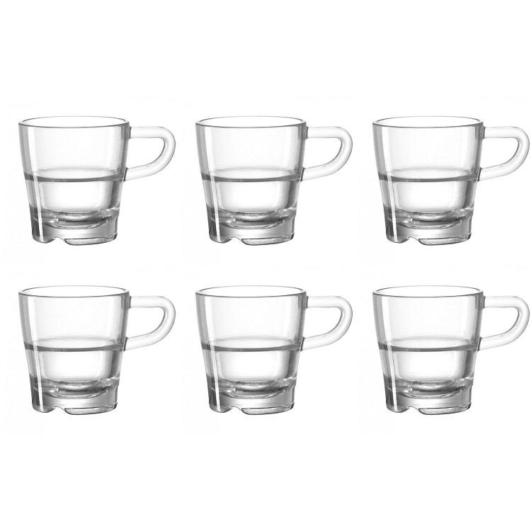 Lot de 6 tasses a espresso empilables senso transparent - leonardo