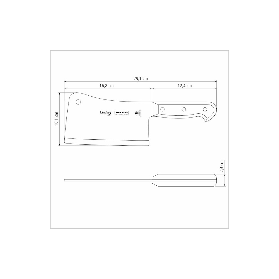 Feuille de boucher century, 18cm. inox forgé - tramontina
