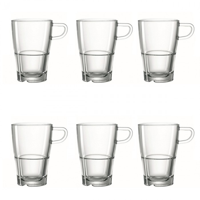 Lot de 6 mugs latte macchiato senso 35 cl - leonardo