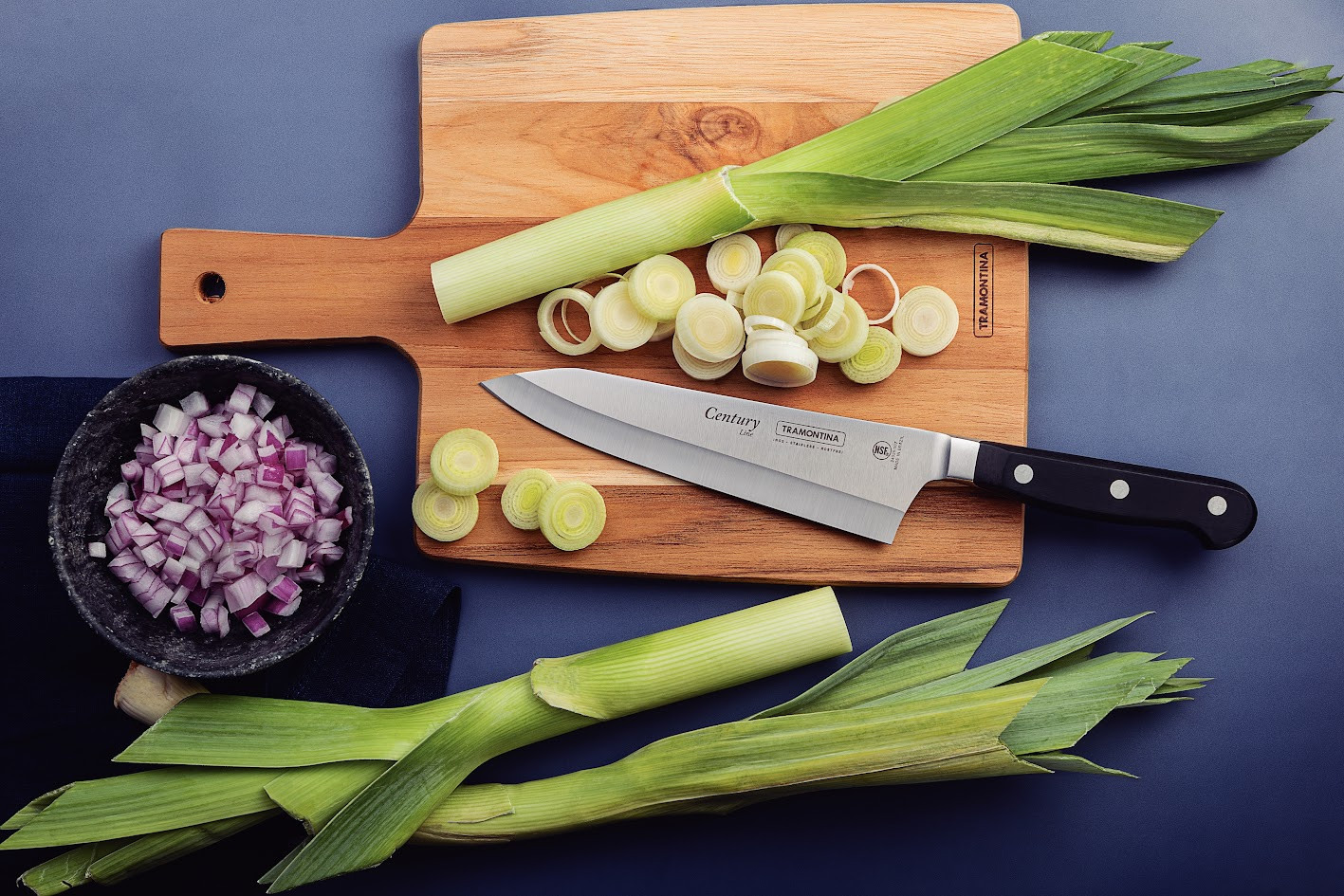 Couteau rocking santoku century, 18cm, inox forgé - tramontina