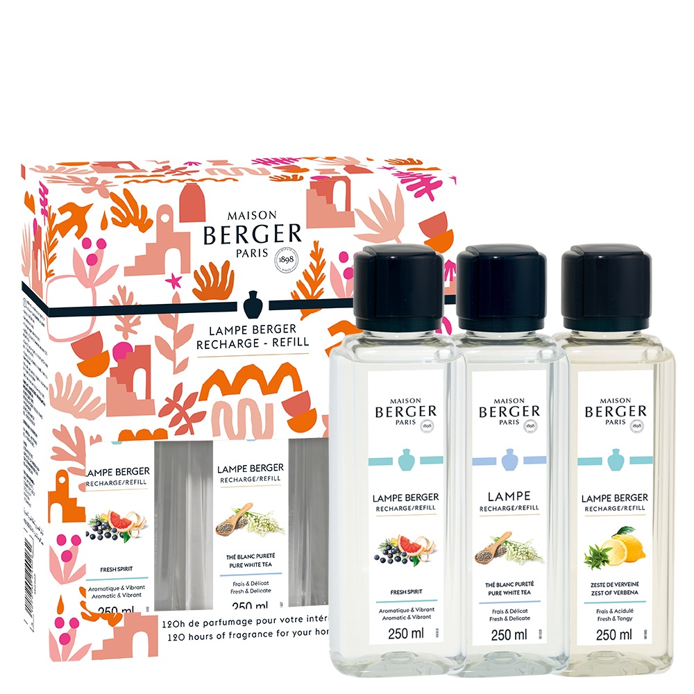 Coffret triopack estivale 3 recharges lampe berger 250ml - maison berger paris