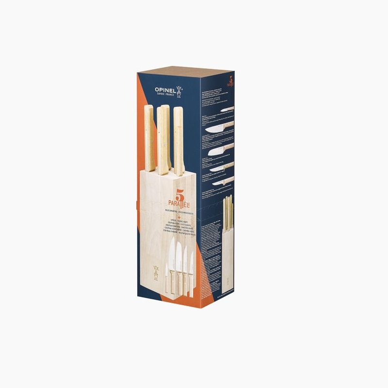 Bloc 5 couteaux parallele viande - opinel 