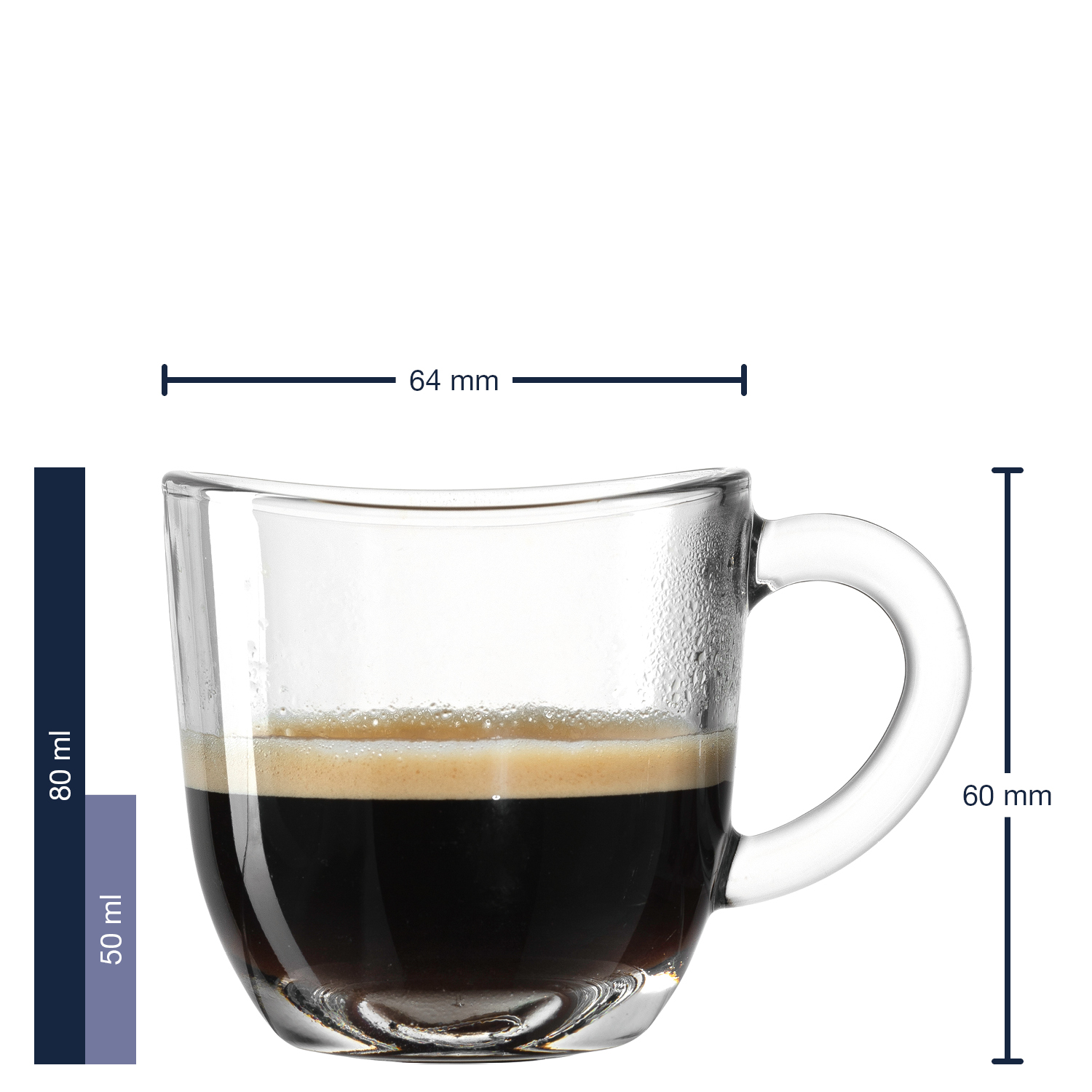 Ensemble de 6 tasses expresso en verre napoli 80 ml - leonardo