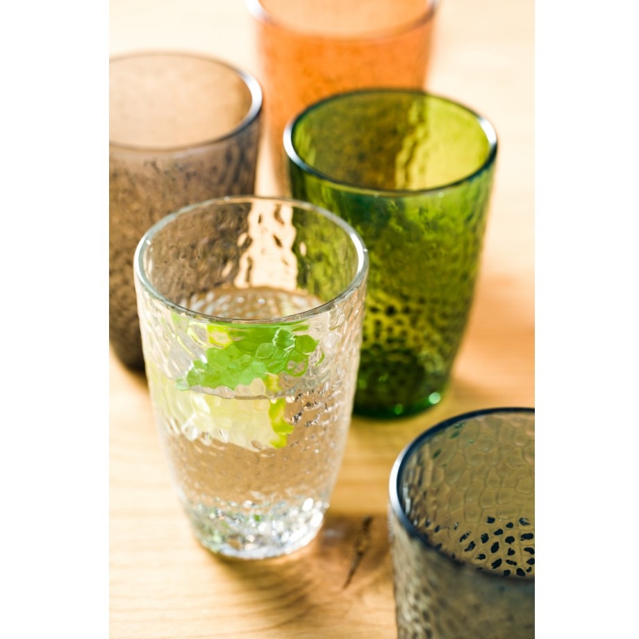 Lot de 4 verres à jus de fruits assortis matera color 340ml - leonardo